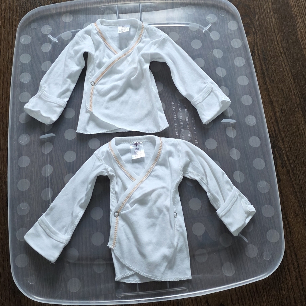 Medline White Long Sleeve Kids Wrap Top